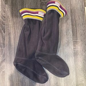 Hunter boot liners. Purple Yellow stripe.